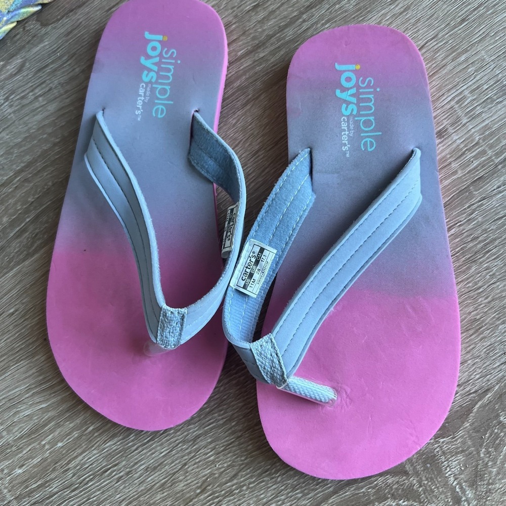 Carter's Pink And Blue Flip Flop Kids‎ Size 11 Vacation Lightweight Beach